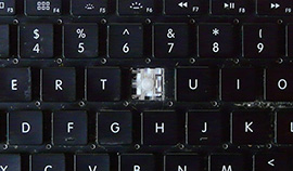 Een toetsenbord met missende toets